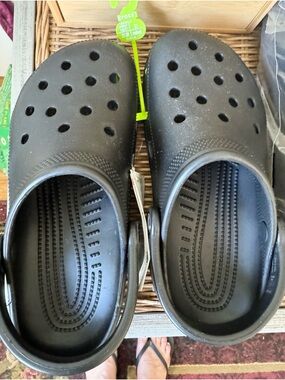 CROCS Kids Black Clog Sandals with Heel Strap